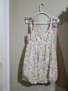 Lovers + Friends Pastel Floral Tie-Shoulder Dress Used Size M
